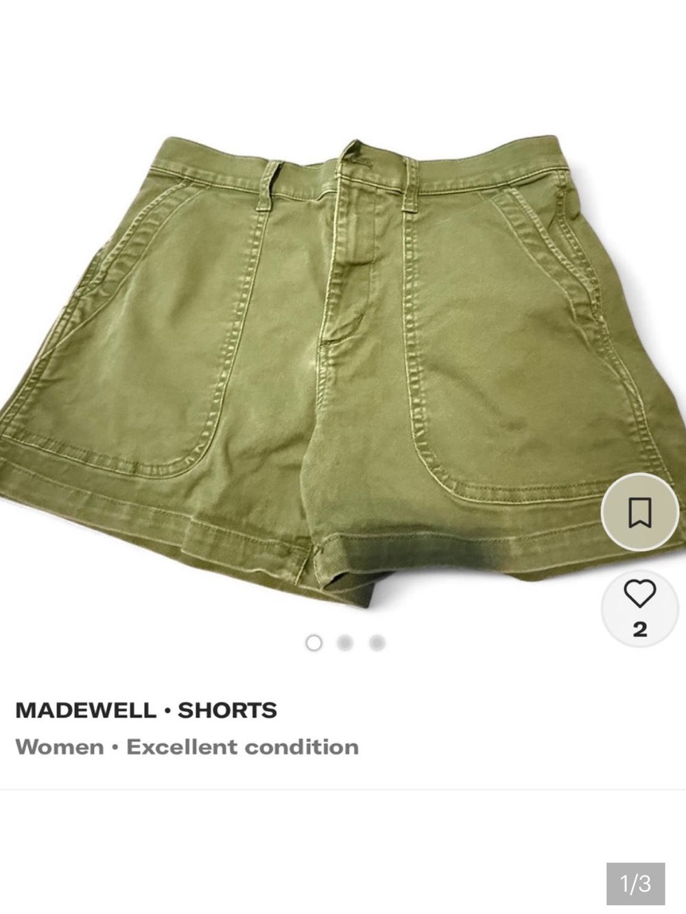 Madewell Olive Utility Cargo Shorts